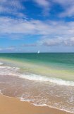 Sandy beach sailboat